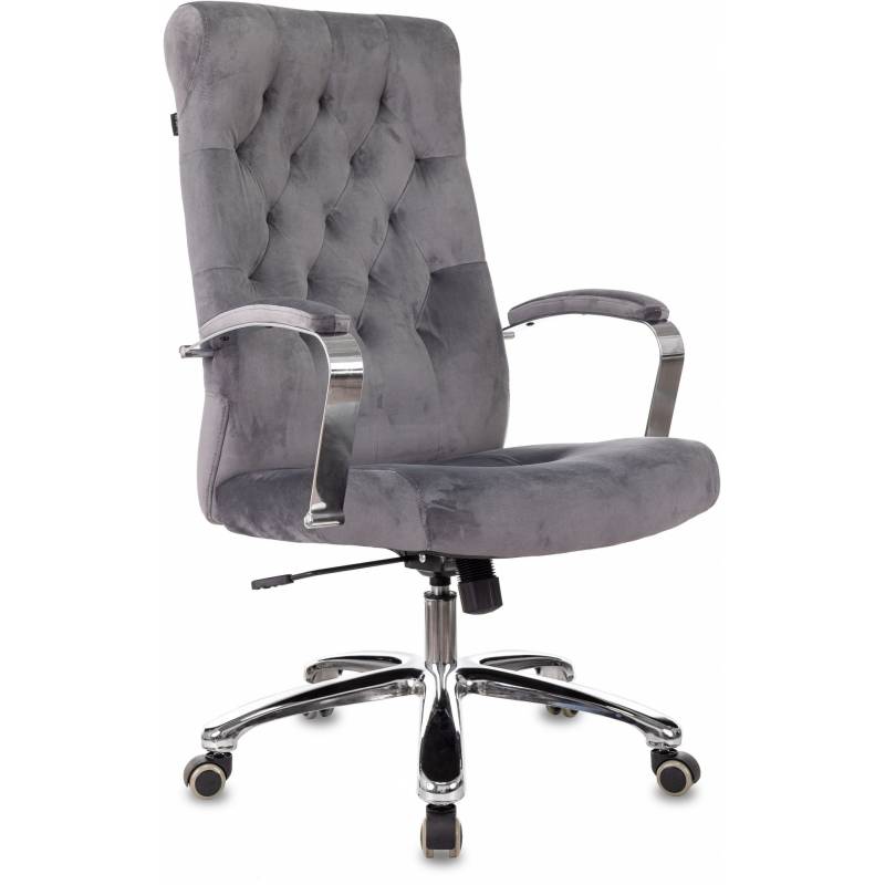 Кресло руководителя Бюрократ T-9928SL Fabric серый Italia 26 крестов. металл хром главное фото