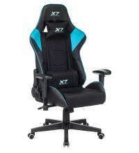 Кресло игровое A4Tech X7 GG-1100 черный/голубой текстиль/эко.кожа крестов. пластик